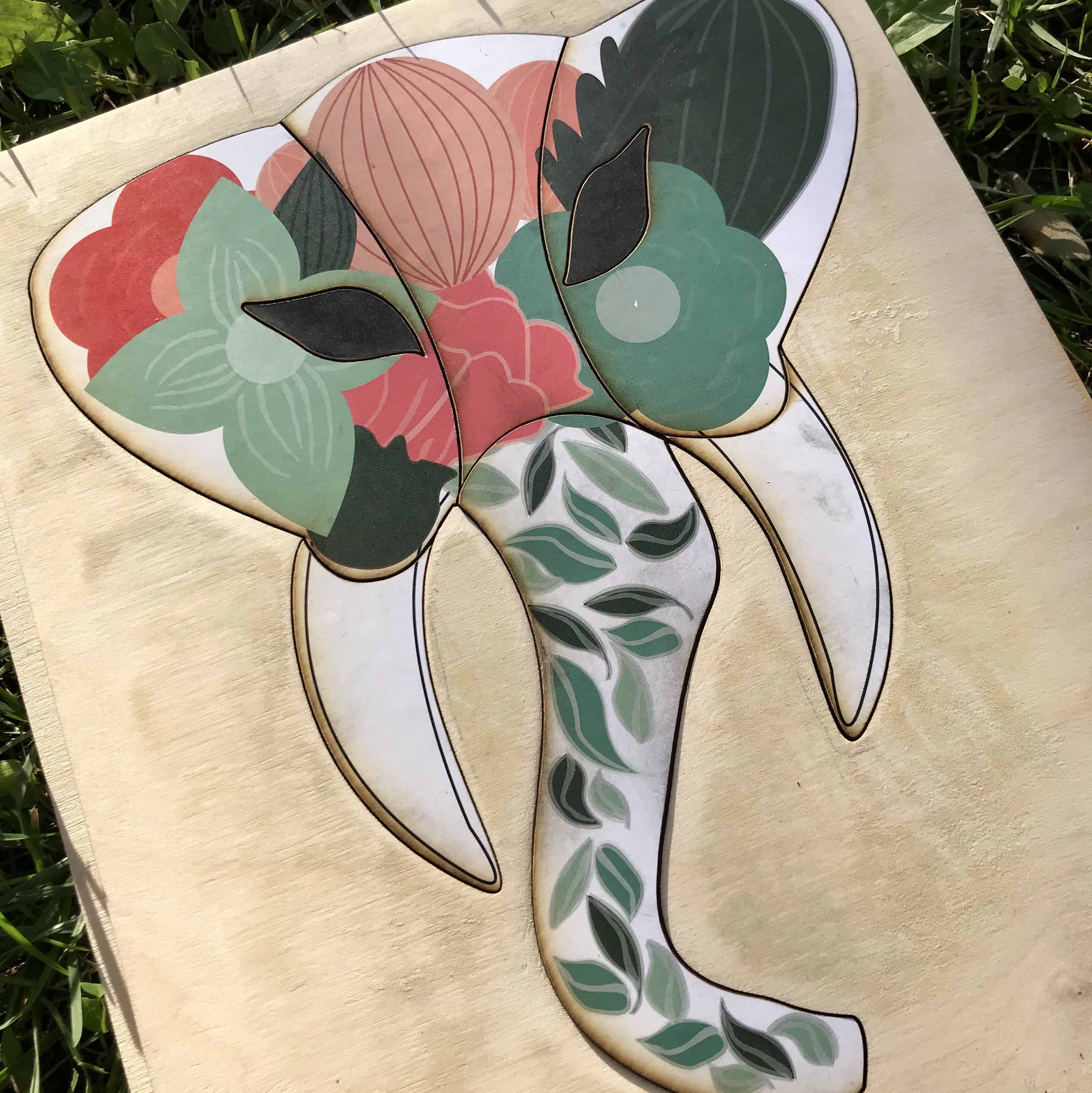 Puzzle pieces arranged